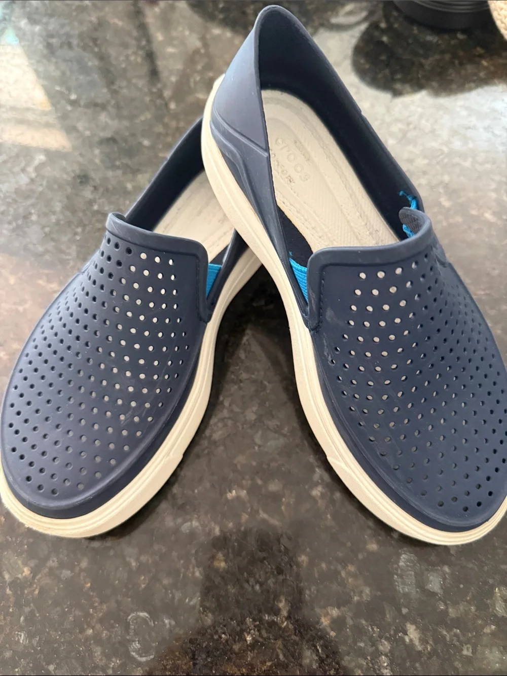 CROCS Boys Citylane Navy Boat Shoes